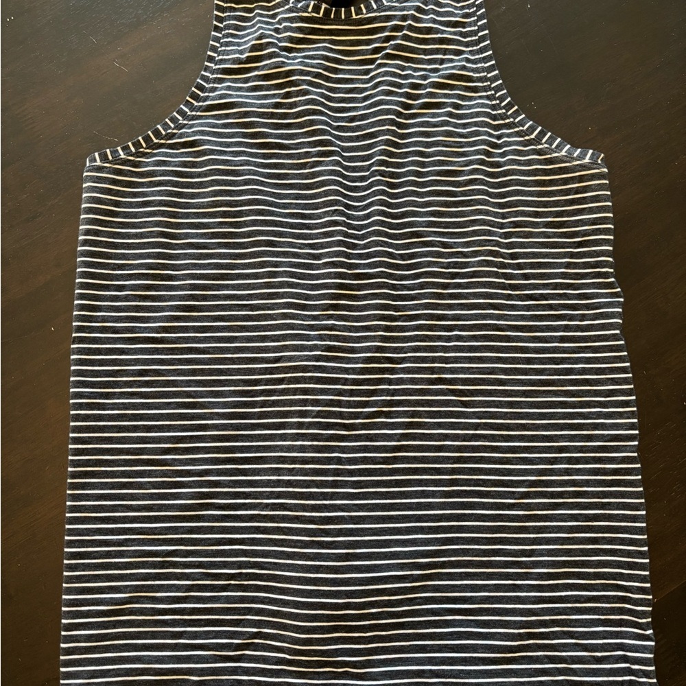 lululemon athletica Black and White Striped Tank Top